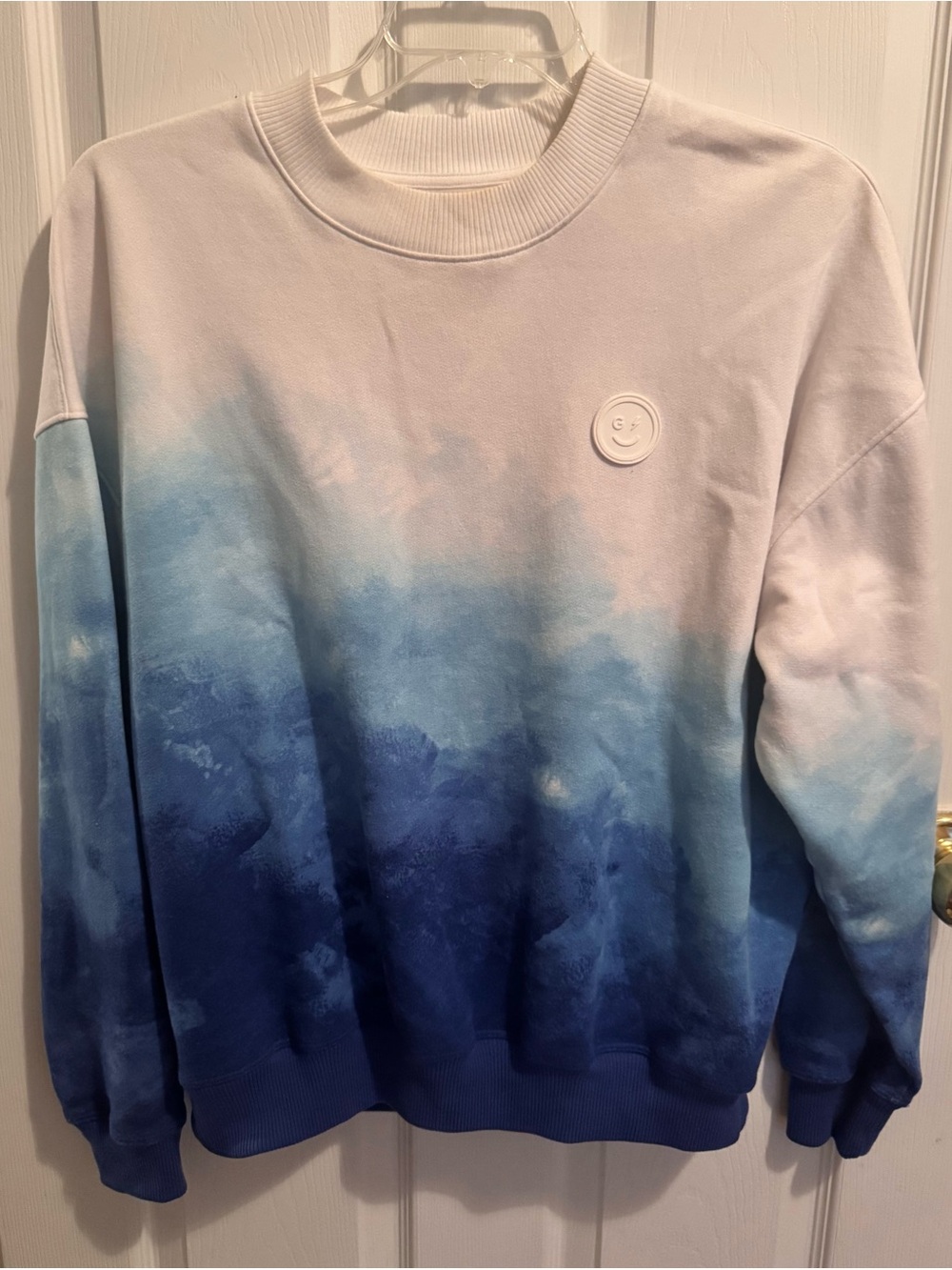 Gilly Hicks White and Blue Ombre Crewneck Sweater